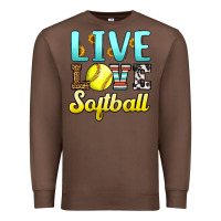 Chestnut live love softball Premium Sweatshirt - LillyAllenDesigns