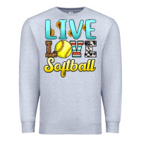 Heather Grey live love softball Premium Sweatshirt - LillyAllenDesigns