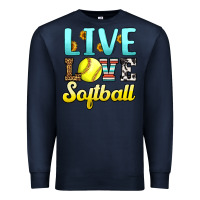 Navy live love softball Premium Sweatshirt - LillyAllenDesigns