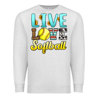 Oatmeal Heather live love softball Premium Sweatshirt - LillyAllenDesigns