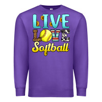 Purple live love softball Premium Sweatshirt - LillyAllenDesigns