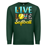 Sports Green live love softball Premium Sweatshirt - LillyAllenDesigns
