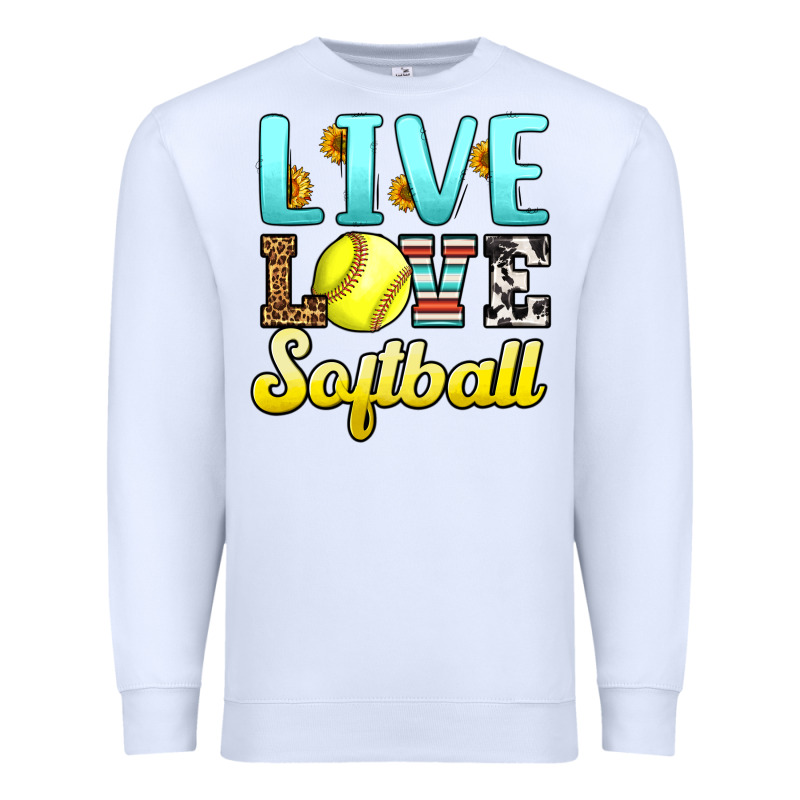 Live Love Softball Premium Sweatshirt by LillyAllenDesigns | Teevron