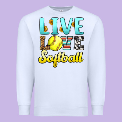 Live Love Softball Premium Sweatshirt Designed By Lillyallendesigns