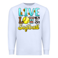 White live love softball Premium Sweatshirt - LillyAllenDesigns