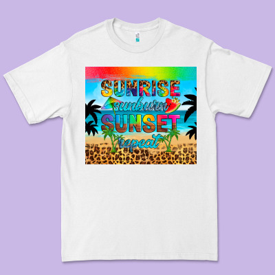 Sunrise Sunburn Sunset Repeat Premium Tee Designed By Artiststas