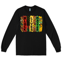 Black junetheenth black livesmatter brush stroke Long Sleeve Tee - HRA Design Shop