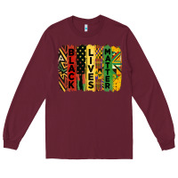 Burgundy junetheenth black livesmatter brush stroke Long Sleeve Tee - HRA Design Shop
