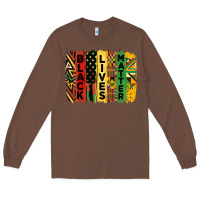 Chestnut junetheenth black livesmatter brush stroke Long Sleeve Tee - HRA Design Shop