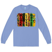 Colony Blue junetheenth black livesmatter brush stroke Long Sleeve Tee - HRA Design Shop