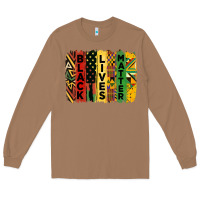 Toasted Coconut junetheenth black livesmatter brush stroke Long Sleeve Tee - HRA Design Shop