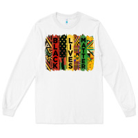 White junetheenth black livesmatter brush stroke Long Sleeve Tee - HRA Design Shop