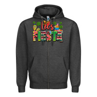 Charcoal Heather let's fiesta Zipper Hoodie - JahusDesignShop