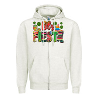 Oatmeal Heather let's fiesta Zipper Hoodie - JahusDesignShop