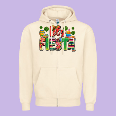 Let's Fiesta Zipper Hoodie Designed By Jahusdesignshop