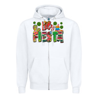 White let's fiesta Zipper Hoodie - JahusDesignShop