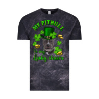 Cloud Black St. Patrick's Day My Pitbull Is My Lucky Charm With Hat Vintage Tee - RanaPortraitStore