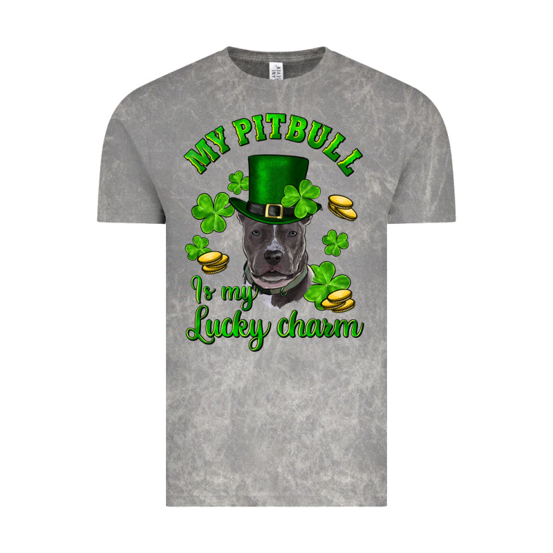 St. Patrick's Day My Pitbull Is My Lucky Charm With Hat Vintage Tee by RanaPortraitStore | Teevron