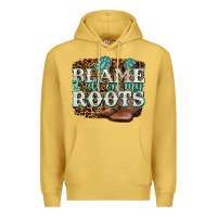 Antique Gold blame it all on my roots Premium Hoodie - NancyCooperArtShop