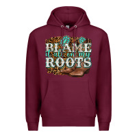 Burgundy blame it all on my roots Premium Hoodie - NancyCooperArtShop