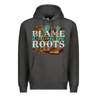 Charcoal Heather blame it all on my roots Premium Hoodie - NancyCooperArtShop