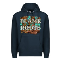 Navy blame it all on my roots Premium Hoodie - NancyCooperArtShop