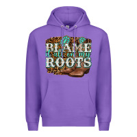 Purple blame it all on my roots Premium Hoodie - NancyCooperArtShop