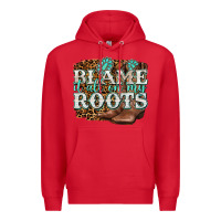 Red blame it all on my roots Premium Hoodie - NancyCooperArtShop