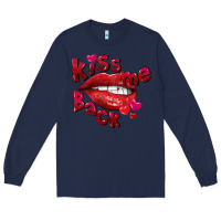 Navy kiss me back Long Sleeve Tee - FaDigitalArtStudio