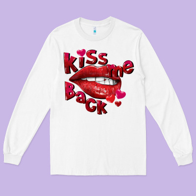 Kiss Me Back Long Sleeve Tee Designed By Fadigitalartstudio