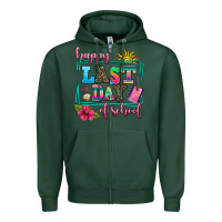 Sports Green happy last day of school Zipper Hoodie - AdoDesignShop