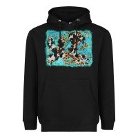 Black turquoise cowhide leopard background Heavyweight Hoodie - AdoDesignShop