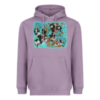 Lavender turquoise cowhide leopard background Heavyweight Hoodie - AdoDesignShop