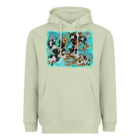Matcha turquoise cowhide leopard background Heavyweight Hoodie - AdoDesignShop