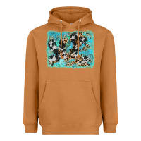 Meerkat turquoise cowhide leopard background Heavyweight Hoodie - AdoDesignShop