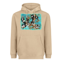 Mushroom turquoise cowhide leopard background Heavyweight Hoodie - AdoDesignShop