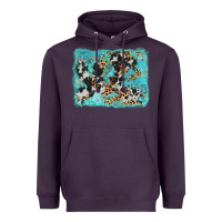 Plum turquoise cowhide leopard background Heavyweight Hoodie - AdoDesignShop