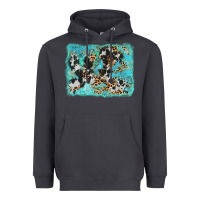 Smoke turquoise cowhide leopard background Heavyweight Hoodie - AdoDesignShop