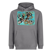 Storm turquoise cowhide leopard background Heavyweight Hoodie - AdoDesignShop