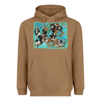 Toasted Coconut turquoise cowhide leopard background Heavyweight Hoodie - AdoDesignShop