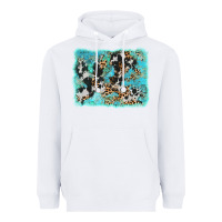 White turquoise cowhide leopard background Heavyweight Hoodie - AdoDesignShop