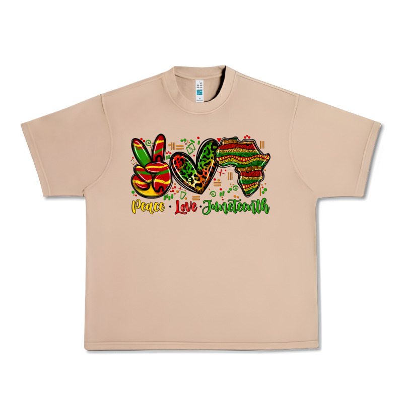 Peace Love Juneteenth Urban Heavy Tee by Zillion Design Studio | Teevron