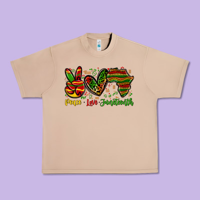Urban Heavy Tee peace love juneteenth