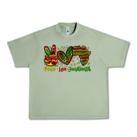 Oil Green peace love juneteenth Urban Heavy Tee - Zillion Design Studio