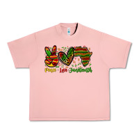 Salmon peace love juneteenth Urban Heavy Tee - Zillion Design Studio