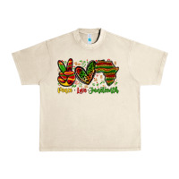 Sandshell peace love juneteenth Urban Heavy Tee - Zillion Design Studio