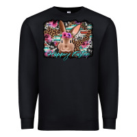 Black happy easter bunny western background Premium Sweatshirt - Jasminsmagicworld
