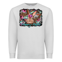 Dove Grey happy easter bunny western background Premium Sweatshirt - Jasminsmagicworld