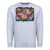 Heather Grey happy easter bunny western background Premium Sweatshirt - Jasminsmagicworld