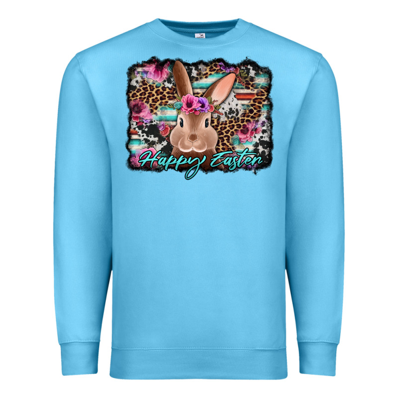 Happy Easter Bunny Western Background Premium Sweatshirt by Jasminsmagicworld | Teevron